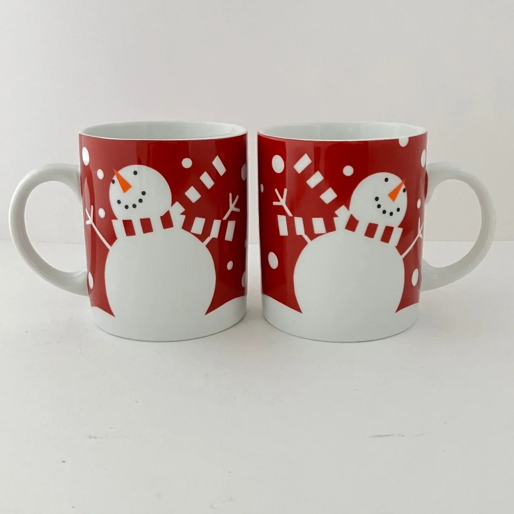 Two Snowman Mugs by CRATE & BARREL 2006-2007